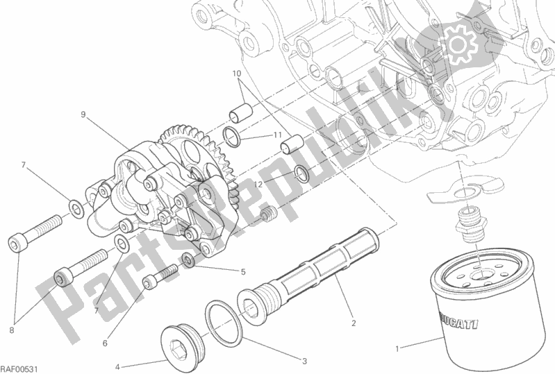 All parts for the Filters And Oil Pump of the Ducati Monster 797 Plus 2019